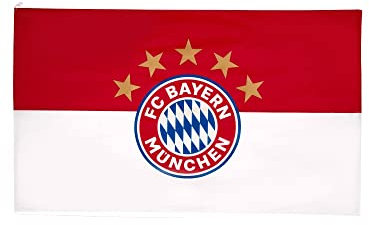 FC Bayern München Hissfahne, Fahne - 5 Sterne Logo - 250 x 150 cm