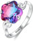 Musihy Promise Ring, S925 Ring Zirkonia Im Blumenschliff Silber Ringgröße 60 (19.1)