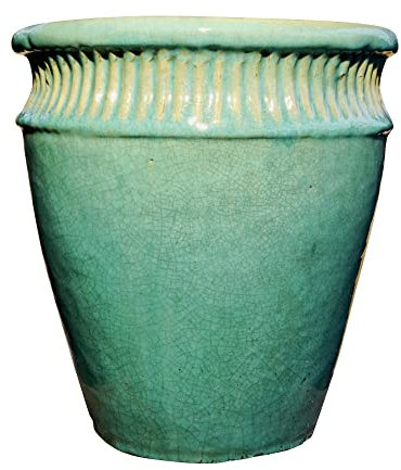 TucanoHamburg Blumentopf, Modell Vase Stripes Jade, grün/blau 39x42cm, frostfest