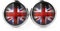 SCHMUCKZUCKER Damen Herren Unisex Ohrstecker Vintage Union Jack Edelstahl Ohrringe Silber Blau Rot 12mm