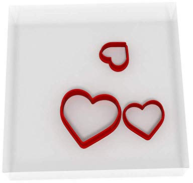 MINI/Tiny Heart Cutters, Set of 3-1CM, 2CM + 3CM Sizes for Fondant Icing Crafting Clay Cake Decoration
