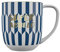 DRAEGER PARIS 1886 - Taza Cerámica Chic con Mensaje Dorado Super Abuelo - Diseño Geométrico en Azul o Rosa, 320 ml, Apta Lavavajillas, Regalo Decorativo Elegante, Caja de Lujo