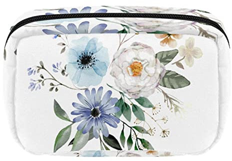 Realistico Bouquet Floreale Cosmetico Zipper Pouch Makeup Bag Viaggio Impermeabile Borse Da Toiletry per Le Donne, Multicolore, 17.5x7x10.5cm/6.9x4.1x2.8in