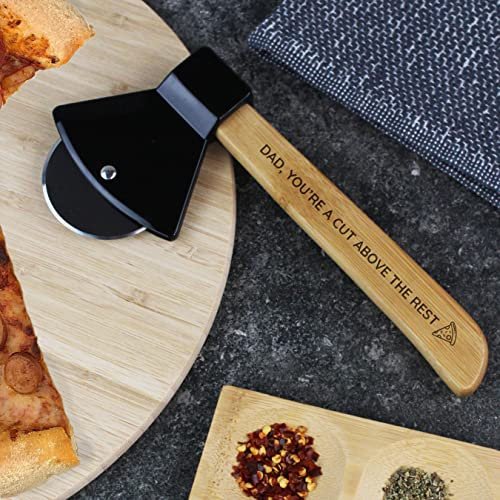 Personalised Pizza Cutter Axe with Any Text, Wooden Pizza Wheel Slicer Tool, Pizza Lover Gifts, Birthday, Father's Day