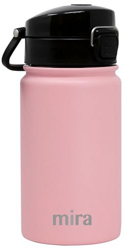 MIRA 340.2 g Wasserflasche mit Auslaufdeckel – kleine, tragbare vakuumisolierte Edelstahl-Thermoflasche für Reisen, Wandern, Fitnessstudio – Rose Pink
