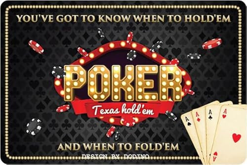 DODINO 20x30cm blechschilder POKER Fan Deko Chill Lounge Schild Garten Metallschilder vintage Deko Geschenk-Idee für besondere Menschen