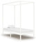 Annlera Himmelbett-Gestell Weiß Massivholz Kiefer 100x200 cm Bettgestell Bed Frame Bettrahmen Holzbett