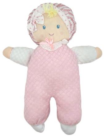 Genius Baby Toys My First Baby Doll, Eden Collection, Soft Terrycloth Fabric, 11 Tall, Pink & White Outfit, No Hard Parts, Machine Washable, 0–12 Months