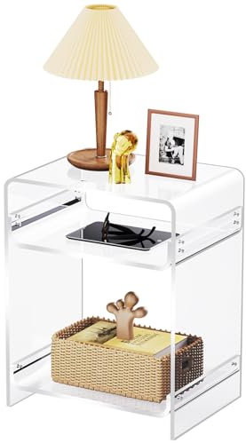 solaround Acryl Beistelltisch, Transparenter Beistelltisch, Nachttisch, 30 x 40 x 50 cm (Transparent)