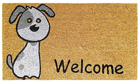 Banzaii Fußmatte Kokos 40 x 70 cm mit PVC Rückseite rutschfest - Welcome Hündchen