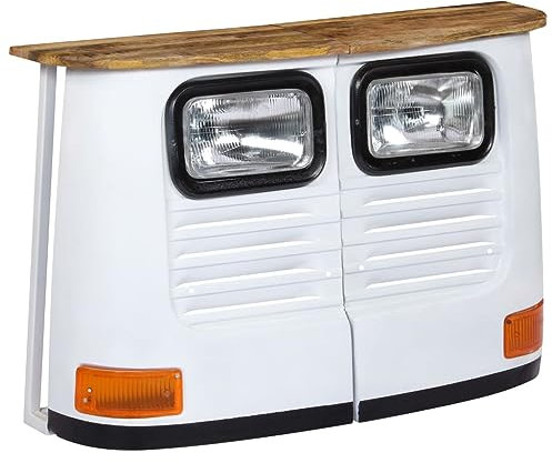 Toshilian Buffet, Meuble de Rangement Buffet Armoire de Cuisine Buffet Bois de manguier Massif Forme de Camion Blanc