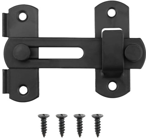 Verrou Porte Coulissante Verrou Porte Interieure Serrure Volet Loquet Porte Verrou Portail à Bascule Boulon avec Finition Noir Mat en Acier Inoxydable Idéal pour Portes, Fenêtres, Placards