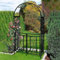 Rosenbogen Schwarz, 210 x 114 x 52 cm, Pergola, Tor/Tür, Torbogen Freistehend, Rankhilfe, Rankgitter Spalier mit Erdspießen