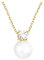 Sofia Milani - Damen Halskette 925 Silber - vergoldet/golden - mit Zirkonia Steinen - Perlen Anhänger - N0880