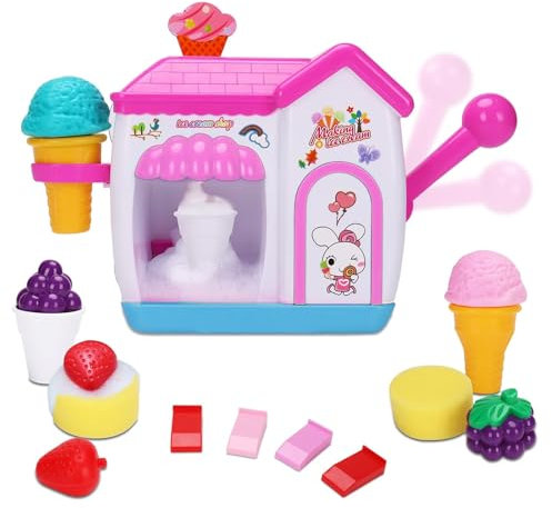 Ice Cream Bath Toy - Fun Bath Ice Cream Foam Maker for Kids, Pretend Play Bathtub Toy, Water Play Set for Boys & Girls,, Birthday Gift for Kids Age 3 4 5 6 7 8