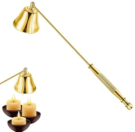 Spegnicandele, Spegnicandele in Acciaio Inox Spegni Candela per Fiamme di Candele, Candele profumate, Candele per aromaterapia, Candele in Vetro(Oro)