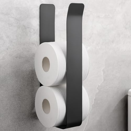 OETAMS Toilettenpapier Aufbewahrung Wand Für 3 Rollen Ersatzrollenhalte | Toilettenpapierhalter Ohne Bohren Klopapier Aufbewahrung Selbstklebend WC Papier Halterung Klorollenhalter Edelstahl Schwarz