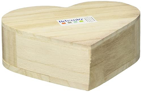 Artemio VIBC15 Holzkiste Herz mit drehbarem Deckel, Beige, 15 x 4 x 13 cm