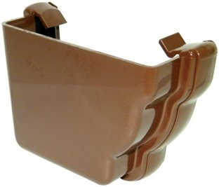 FLOPLAST REN1BR Brown Stopends - External: Left Hand for 110mm Niagara Ogee System