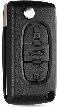 Kelay Coque de clé de Voiture de Rechange Compatible avec Peugeot 107 207 307 407 607 208 308 408 Accessoires de clé à Distance Pliable à 3 Boutons (HU83 Lame, CE0536)