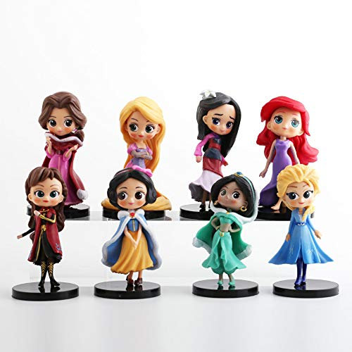 Princess Cake Toppers CYSJ 8pcs Animated Figurines Cake Decoration Birthday Cartoon Mini Toys for Children Birthday Party Cupcake Decoration