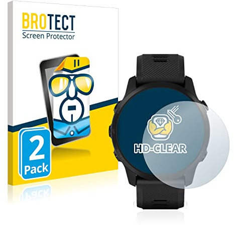 BROTECT Schutzfolie für Garmin Forerunner 945 LTE | 2 Stück Transparenter Displayschutz Made in Germany Klare Displayschutz-Folie Clear Einfache Montage Case-Friendly