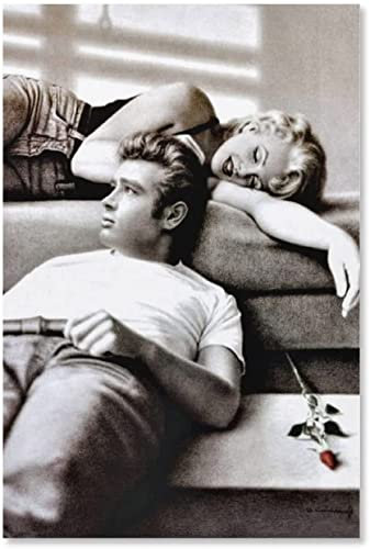 LBMED Leinwand Malerei Bild Marilyn Monroe und James Dean für Bürodekoration Poster Wandkunst Bilder Und Drucke 23.6x35.4(60x90cm) Kein Rahmen