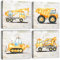 Bauraum-Dekoration für Jungen, Kleinkinder, Jungen, Raumdekoration, Vintage-Auto, Wandkunst, Poster, Kipplaster, Traktor, Bagger, Leinwandbilder, Aquarell, Fahrzeuggemälde, Kinderzimmer,