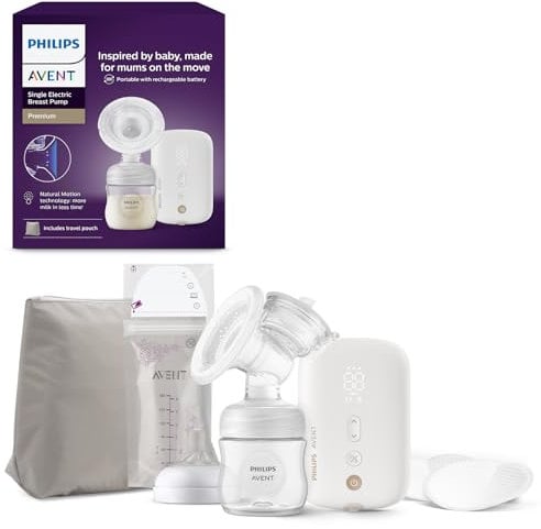 Philips Avent Single Electric Breast Pump, Hospital Strength, Quiet and Rechargeable Motor for a Discreet Experience Anywhere You are, Travel Bag, Model SCF396/31