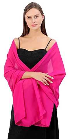 Proumhang Weiche Chiffon Tücher Schals Wraps für Mädchen 70 x 200cm | Frauen Braut Brautjungfer Hochzeit Party Abendkleid und besonderen Anlass Kleider Elegante Seidenschals