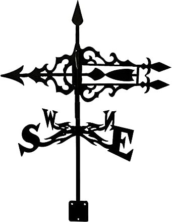 Wetterfahne Hund Pfeil Pferd Silhouette Wetterfahne Windrichtungsanzeige Wettermännliche Messwerkzeuge Edelstahl mit Korrosionsschutzbeschichtung satinschwarz für Dachmontage (Pfeil)