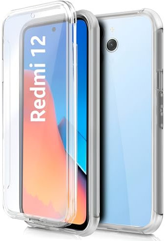 PRISMA ONLINE Funda para XIAOMI REDMI 12 4G y REDMI 12 5G Doble Cara 360 Grados Compatible Delantera + Trasera Carcasa con Silicona Transparente TPU + PC Completa Case Full 6.79 REDMI12 2023