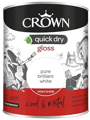 Crown Quick Dry Gloss Pure Brilliant White 750ml Wood & Metal, Internal & External
