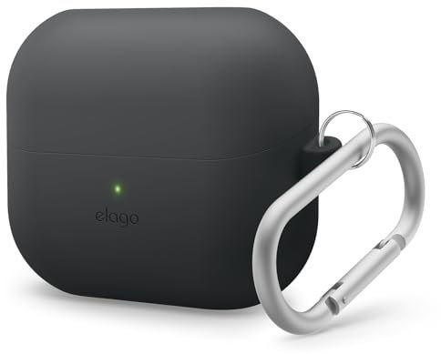 elago Compatible with Samsung Galaxy Buds 3 Case & Galaxy Buds 3 Pro Case, Premium Silicone Cover with Carabiner, Full Protection, Wireless Charging, Headphone Accessories, for Men, for Women (Black)