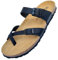 GONKOS®, Leder Sandalen, anatomische Kork Einlegesohle, Echtes Leder, Naturkork, verstellbare Schnalle am Fuß, Unisex Zehentrenner, Qualitätssandale Made in Spain, Farbe Schwarz, Größe 38