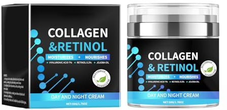 Crema Hidratante para Hombre, Antiedad Crema Facial Hombre, Con Colágeno y Retinol, Nutre en Profundidad la Piel del Rostro, Hidratándola y Revitalizándola, Antiarrugas y Reafirmante