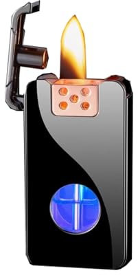 Feuerzeug,benzinfeuerzeug,benzinfeuerzeug Retro sprachgesteuertes Kerosinfeuerzeug, Geschenk Cooles für den Mann (Black Ice)