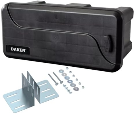 Daken Blackit 1 Deichselbox 550x250x295mm Werkzeugkasten Anhänger Transportkiste Kunsstoff Schwarz (Mit Vierkant-Halter)