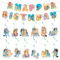 Kinder Geburtstag Deko - Happy Birthday Banner und Swirl Decorations - 13 Stück Geburtstagsdeko Hintergrund für Kindergeburtstag Thema Party Deko