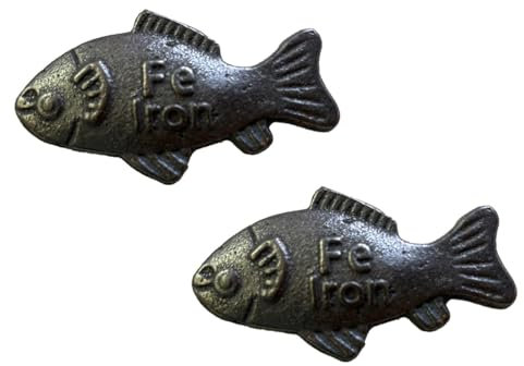 Cast Iron Fish Figurine for Iron Deficiency | Nautical Animal Decor & Dietary Supplement | Prenatal Nutrition Support | Infused Cooking Aid | Reusable Home & Kitchen Accent (2)