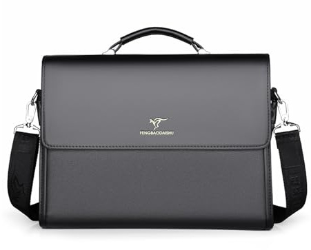 FANDARE Retro Aktentasche für Herren, Großzügiges Volumen mit mehreren Fächern PU-Leder Laptoptasche als Umhängetasche für Büro, Reisen Beruf für Berufstätige & Geschäftsleute