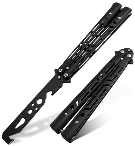 ZIJANG Coltello a Farfalla, Non Affilato Pratico Balisong, Acciaio Inossidabile Coltello a Farfalla da Allenamento, per Esercitarsi Nel Lancio dei Coltelli e per Scopi Ricreativi