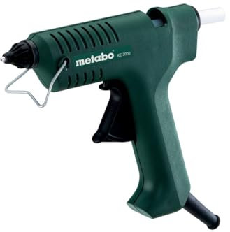 metabo Klebepistole KE 3000-200 °C, 11 mm Klebestick-Ø, 18g/min Klebeleistung - Anti-Tropf-Düse, PTC-Heizelement - Für Holz, Kunststoff, Glas, Keramik, Metall, Leder, Textilien und Reparaturen