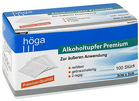 ALKOHOLTUPFER Premium 3x3 cm 100 St