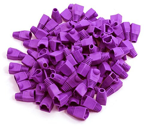 Copapa Lot de 100 connecteurs de câble Ethernet RJ45 en plastique souple pour câbles CAT5 CAT5E CAT6 CAT6E Violet