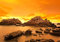 wandmotiv24 Fototapete Meer mit Bunter Himmel und Felsen, XS 150 x 105cm - 3 Teile, Fototapeten, Wandbild, Motivtapeten, Vlies-Tapeten, Landschaft, Dämmerung M0893