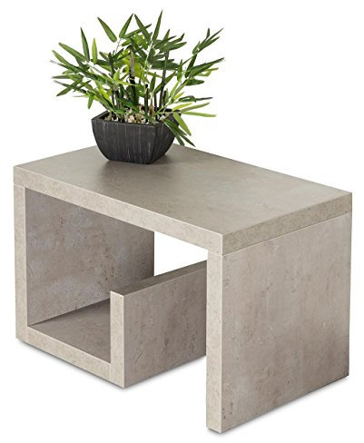 levandeo Couchtisch Gustav Betonoptik B x H x T: 59x37x36cm Grau Holz Beistelltisch Keine Montage fest verleimt Wohnzimmertisch