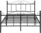 H.J WeDoo Modern Gästebett Metallbett Doppelbett, Bettrahmen mit Blumeförmiges Kopfteil, Kinderbett Jugendbett Bettgestelle für Schlafzimmer Gästezimmer, 140 x 200cm, Schwarz