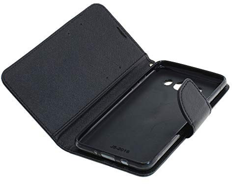 Mobilfunk Krause - Book Case Fancy Etui Handytasche Tasche Hülle für Samsung Galaxy J5 (2016) (Schwarz)