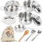 GOLCUGYJH Edelstahl Pretending Cooking Utensils Kochgeschirr Set, Mini Play Kitchen Zubehör, Spielen Töpfe und P Edition with 304 Food-Grade Material